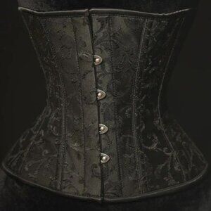 Dracula Clothing black brocade underbust corset, size 26 MEDIUM